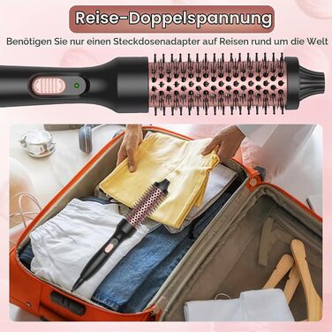 Мультистайлер для волосся 6 в 1 UKLISS Air Styler Set: фен-щітка, насадки для завивки та випрямлення, дифузор, LCD-дисплей, 1000 Вт (жовто-чорний)