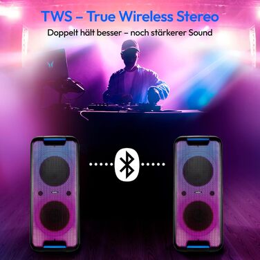 MEDION PE-1 Pure Partybox: портативна Bluetooth колонка з мікрофоном, світлові ефекти, караоке, AUX, USB, радіо, 2x 500 Вт