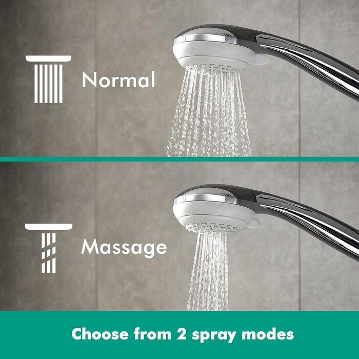 hansgrohe Crometta 85 - Showerhead, Hand Shower with Showerhead, Showerhead with Anti-Limescale Function, Chrome, 28563000 (2 Spray Patterns)