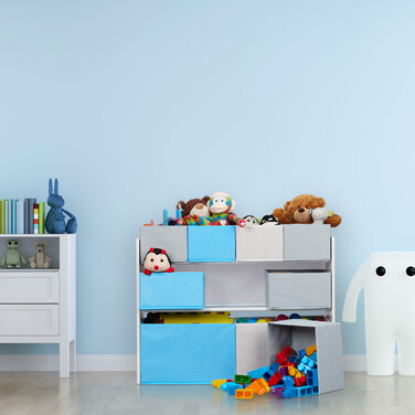 Relaxdays Children's Shelving Unit with Motif and 9 Boxes