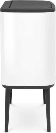 Сміттєвий бак Brabantia Bo Touch Bin 36 л, металевий, білий, з внутрішнім відром (54 x 32 x 68 см)