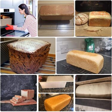 Large Loaf Pan with Lid, Non-Stick Toaster Oven Pan, Loaf Pan with Sliding Cover, Pullman Loaf Pan for Baking, 1000g Dough Capacity, Commercial Use