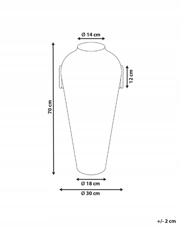 Дерев'яна ваза Beliani, 30 x 70 см