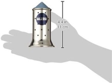 Alessi Salt Shaker, Blue, Stainless Steel, 6.5 x 7 x 24 cm