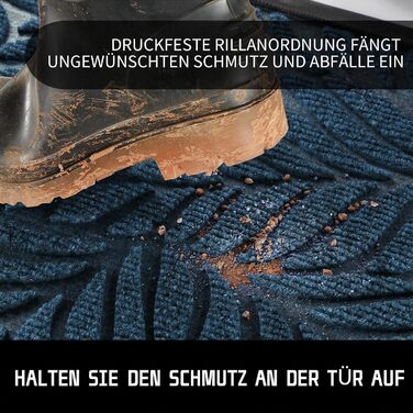 Килимок для входу Yimobra, миючий, антиковзкий, 75 x 43 см, блакитний – преміум килимок від бруду та пилу