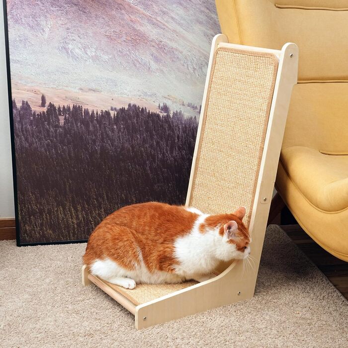 PETKARAY Драбина-крізь-крізь для котів, L-подібна, 68 см, сиза, з котячою м'ятою та іграшкою мишкою