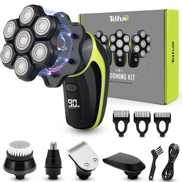 Електричний голєва машина 7D для чоловіків з LED-дисплеєм, IPX7 водонепроникність, USB-C зарядка