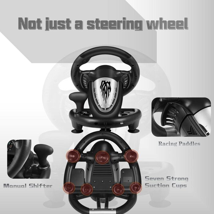 PXN V3 Pro: Геймерське кермо з педалями для PS4, Xbox, PC, Switch (180° оберт, вібрація)