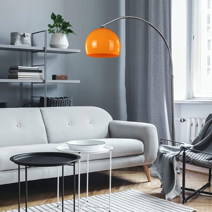 Торшер Jago Bogenleuchte помаранчевий, регульована висота 145-220 см, 1xE27 LED 60W, енергоефективність A++-E