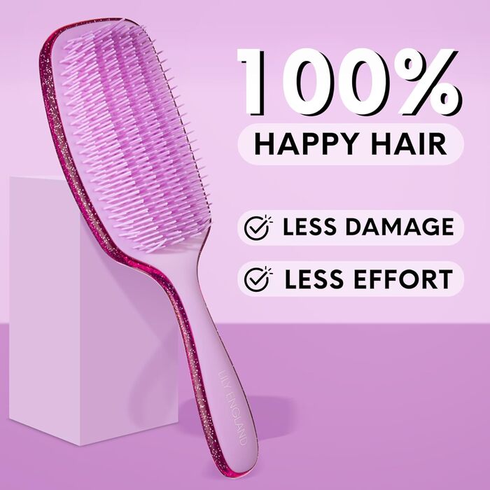 Щітка для локонів Lily England Lockenbürste: безболісне розчісування та укладання для волосся 3c-4c, золото (фіолетовий блиск)