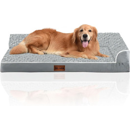 Ортопедичні лежанки для собак великих порід - водонепроникні знімні лежанки з водонепроникним дном та знімним, пральним чохлом (XL 107x81x18 см)