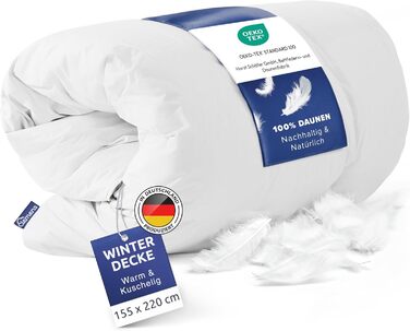 Clemens Winter Down Comforter 155x220 cm - Extra Warm Duvet 100% EU Down - Winter Comforter Made in Germany, ultimate sleep comfort through heat regulation - warm winter duvet with Öko-Tex seal Winter 155 x 220 cm