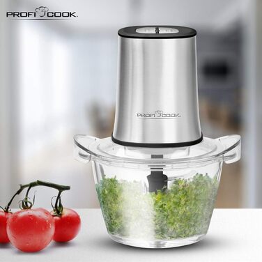 Подрібнювач ProfiCook PC-MZ 1150 з скляною чашею 1л, 2 ножі з нержавіючої сталі, 2 швидкості, функція кришення льоду