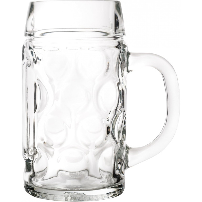 Набір скляних пивних кухлів Van Well з ручкою, 0,5 л, 2 шт. — мірні келихи для пива, придатні для посудомийки, для гастрономії