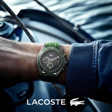 Годинник чоловічий Lacoste Mainsail Chronograph Quartz з силіконовим ремінцем (чорний)