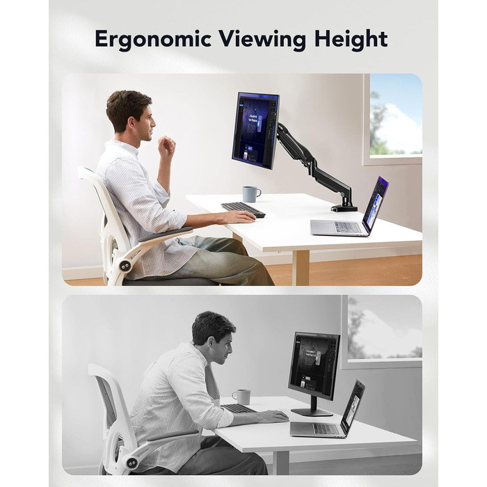 Кріплення для монітора HUANUO, 13-32 дюйми, регульований, VESA 75/100 мм, чорний