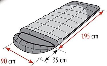 Спальний мішок Alexika Tundra Plus - теплий, зручний, прямокутний, 3-сезонний для дорослих та сімей, для кемпінгу та відпочинку на природі при низьких температурах (-2°C), з компресійним мішком, ліворуч
