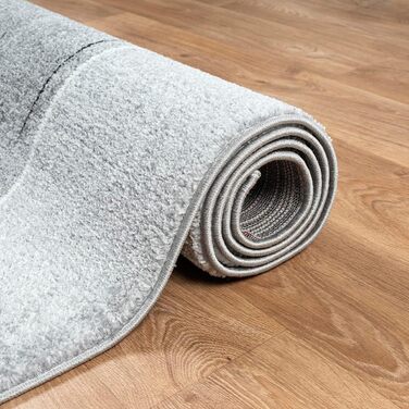 Килим Pearl Moderner Dichter Kurzflor для вітальні та спальні, сірий, 200x280 см, геометричний візерунок, сірий/червоний