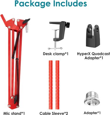 Кріплення для мікрофона HyperX QuadCast/ProCast червоне від YOUSHARES, професійний штатив-кріплення для мікрофонів
