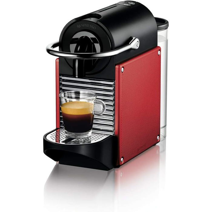Кавомашина капсульна De'Longhi Nespresso Pixie EN125.R, 1260 Вт, 0,7 л, червона, гнучка підставка для чашок