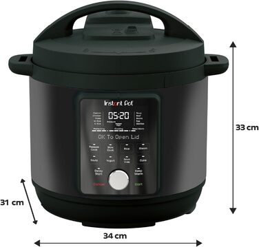 Instant Pot Duo Plus with WhisperQuiet Smart Cooker 5.7 L - Pressure Cooker, Slow Cooker, Rice Cooker, Sauté Pan, Yogurt Maker, Steamer, and Food Warmer, Black/Stainless Steel Duo Plus WhisperQuiet 5.7 Liter