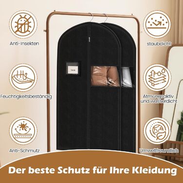 Чохли для одягу чоловічі 100x60 см, набір 4 шт. для костюмів, жакеток, сорочок + 2 мішечки для взуття. Дихаючі захисні чохли з блискавкою для подорожей та зберігання.