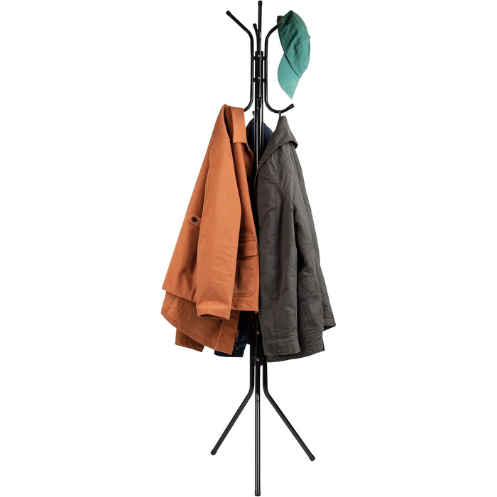 Mind Reader Alloy Collection Coat Rack with 11 Hooks, Metal, Colored (Black)