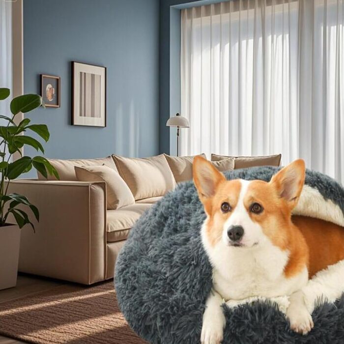 М'яке ліжко для собак та котів у формі мушлі, тепле, зручне, миється, 65x65 см