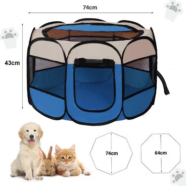 Клітка-забіг для цуценят та котів 114x114x59 см, клітка для тварин в квартиру, забіг для собак та котів, вольєр для кроликів та інших дрібних тварин (сірий)