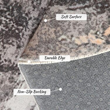 Килим Safunion для вітальні: великий сучасний абстрактний килим з коротким ворсом, м'який килим для спальні (80 x 120 см, 200 x 250 см), абстрактний коричнево-багатокольоровий