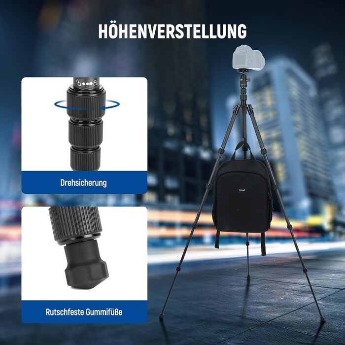 Штатив для камери NEEWER 77' з моноподом, кульковою головкою 360° та Arca QR-пластиною, компактний, легкий, з алюмінію, для подорожей, відеозйомки, максимальне навантаження 6 кг (TP39)