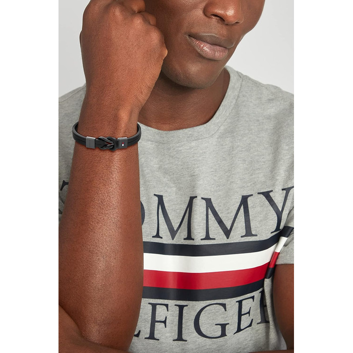 Браслет шкіряний чоловічий Tommy Hilfiger чорний 2790442