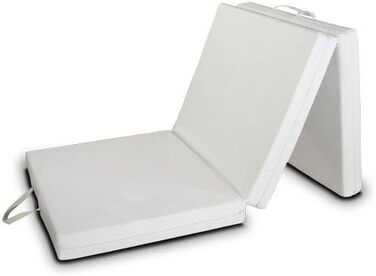 Гостьовий матрац EVERGREENWEB Futon 80x200 см з холодної піни, 3-секційний складаний, висота 10 см, знімний та праний чохол, гіпоалергенний, компактний