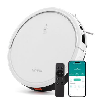 Робот-пилосос з функцією миття - для килимів, твердих поверхонь та шерсті тварин. З пультом дистанційного керування та стацією для зарядки. Робочий час до 120 хвилин, керування через додаток.