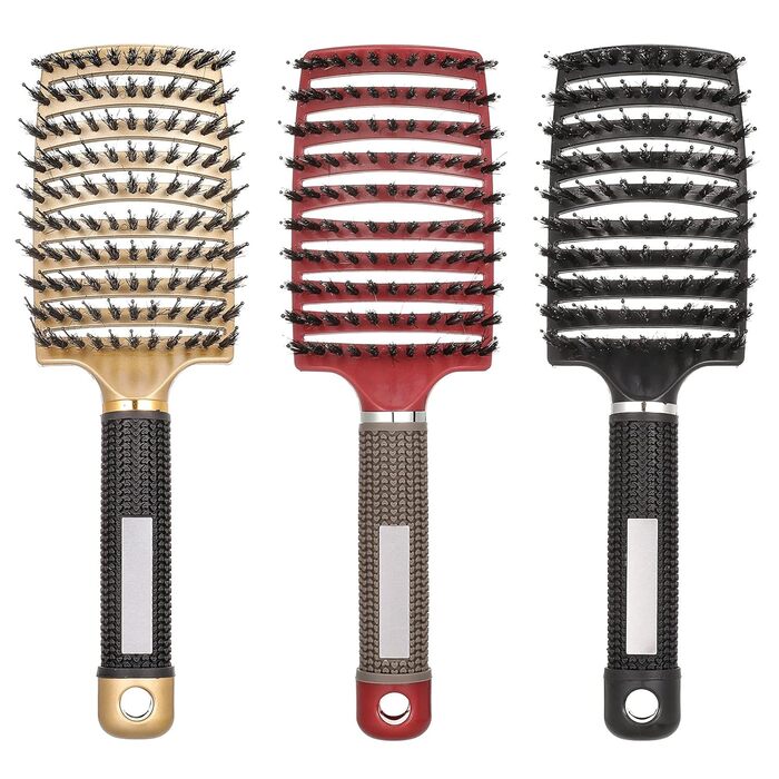 Набір гребінців для волосся з щетиною дикого кабана, 3 шт. – розпушувач, для довгих, тонких, густих, кучерявих волосся