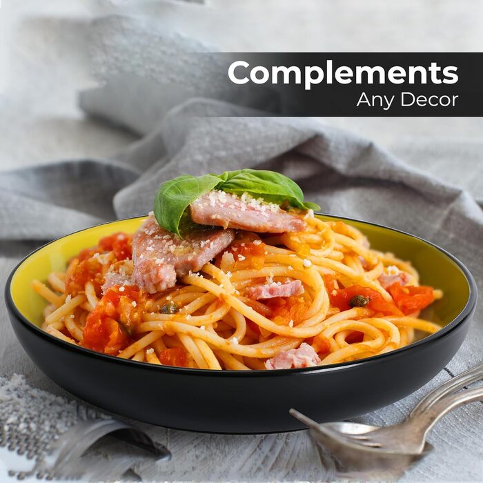 Набір посуду Miamio Le Papillon (24 частини) - сервіз зі столових тарілок, супових тарілок, чашок та салатників, матеріал - столовий фарфор