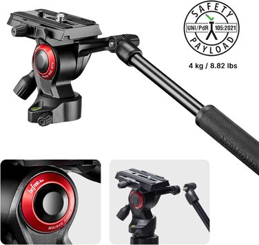 Штатив Manfrotto Befree Live для відеозйомки з відео-головкою, для DSLR, беззеркальних та відеокамер, штатив з алюмінію