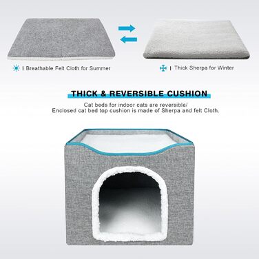 Кігтечка-будиночок для котів Brian & Dany, сіра, 40x40x32 см з ігровим м'ячиком та когтеточкою