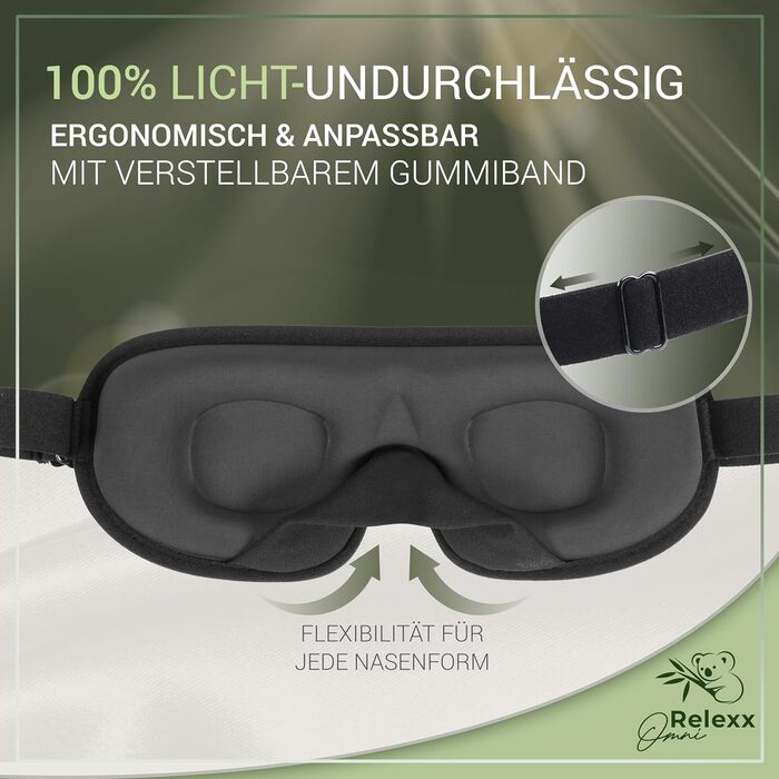 Сліпи для жінок – дихаюча маска для сну – зручна та м'яка – блокує світло – для подорожей – 3D-поглиблення для очей – з Memory Foam (Чорний / Рожевий)