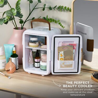 Russell Hobbs Mini Portable Cooler & Warmer - Drink, Beauty & Skincare - AC/DC - Scandi Style White & Wood Effect