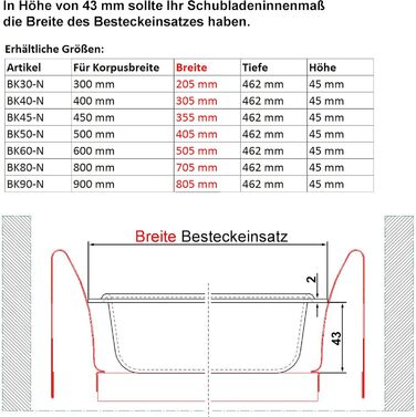 Органайзер для столових приборів ORGA-BOX II для шафи Nobilia 45 см (до 07/2012) сріблясто-сірий 462x355 мм