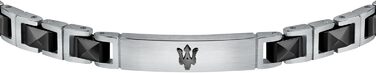Браслет чоловічий Maserati Jewels JM420ATI06, сталь, кераміка, PVD покриття, 22 см, чорний