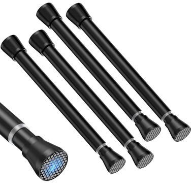 Штанга для карниза без свердління 113-196 см, телескопічна, для душу, фіранки, вікна, кухні, шафи. Набір (4 шт., 41-66 см, чорний)