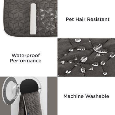 Водонепроникний плед для собак Bedsure, 76 x 182 см, антиковзаюча підкладка, м'який, зносостійкий, для захисту диванів та ліжок (Dunkelgrau)