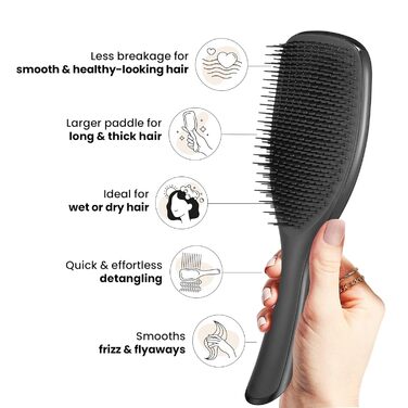 Тізер Tangle Teezer Ultimate Detangler Black Gloss - щітка для волосся, чорна, велика