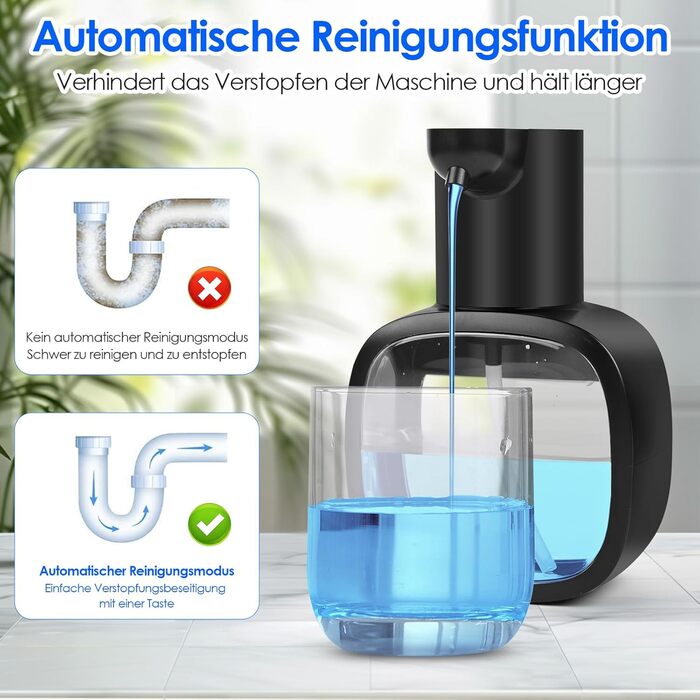 Автоматичний диспенсер для мила, 500 мл, настінний, електричний з датчиком, регульований, чорний для кухні та ванної кімнати