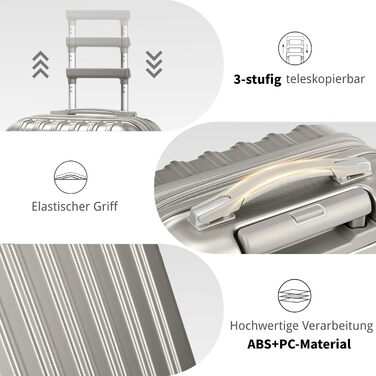 Набір валіз LALAHO 3 шт. з жорстким корпусом, великий дорожній набір, валізи з колесами, матеріал ABS+PC, ручна поклажа, набір валіз з жорстким корпусом, м'ятно-зелений колір