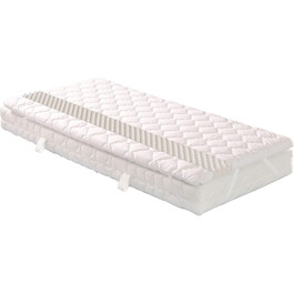 Badenia Trendline Senso Mattress Topper with Bubble Pattern, approx. 140 x 200 cm, white, Öko-Tex certified, produced according to German quality standards
