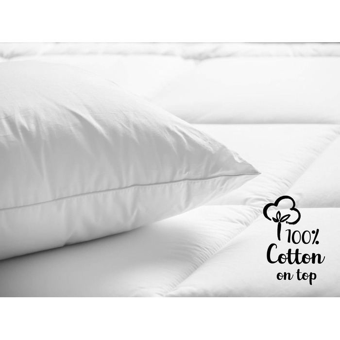 Alreya Quilt Cover 240x220 cm Down Comforter - 100% Cotton Top - Hypoallergenic for Allergy Sufferers - Soft & Warm All-Season Duvet - Breathable Quilt