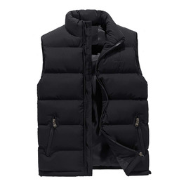 Чоловіча степкова жилетка ASKSA з коміром-стійкою, без рукавів, Slim fit, для активного відпочинку, чорна